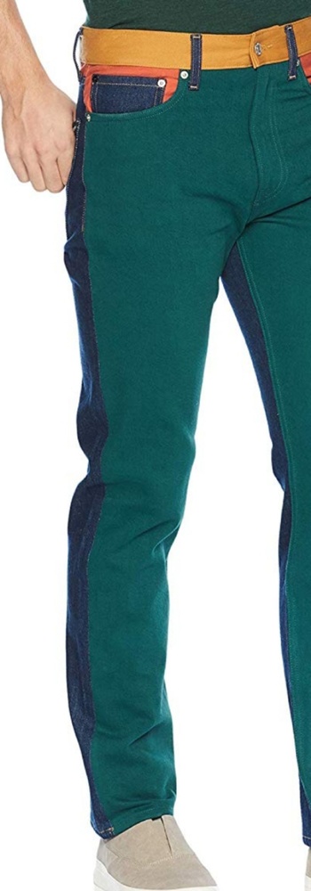 Calvin Klein Green and Blue Straight Jeans